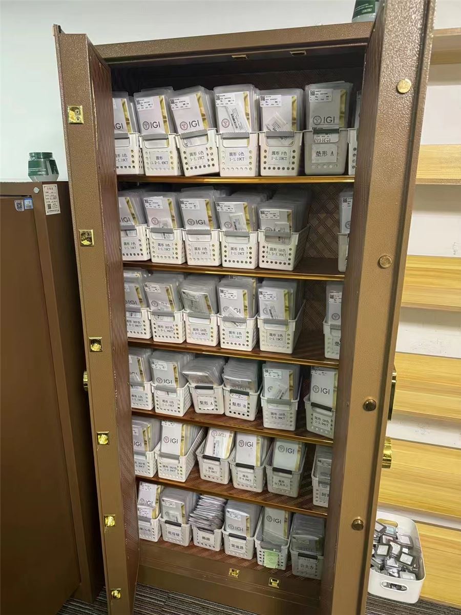 Shelves of IGI certified lab grown diamond reports