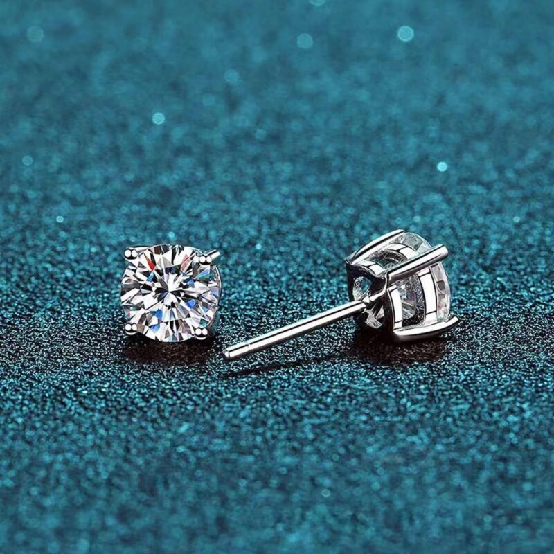 14K and 18K Gold Four Prong Stud Earrings