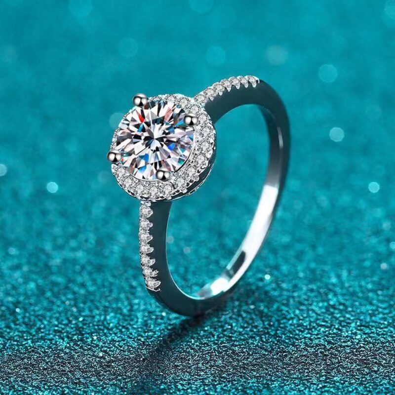 14K and 18K Gold Round Halo Ring