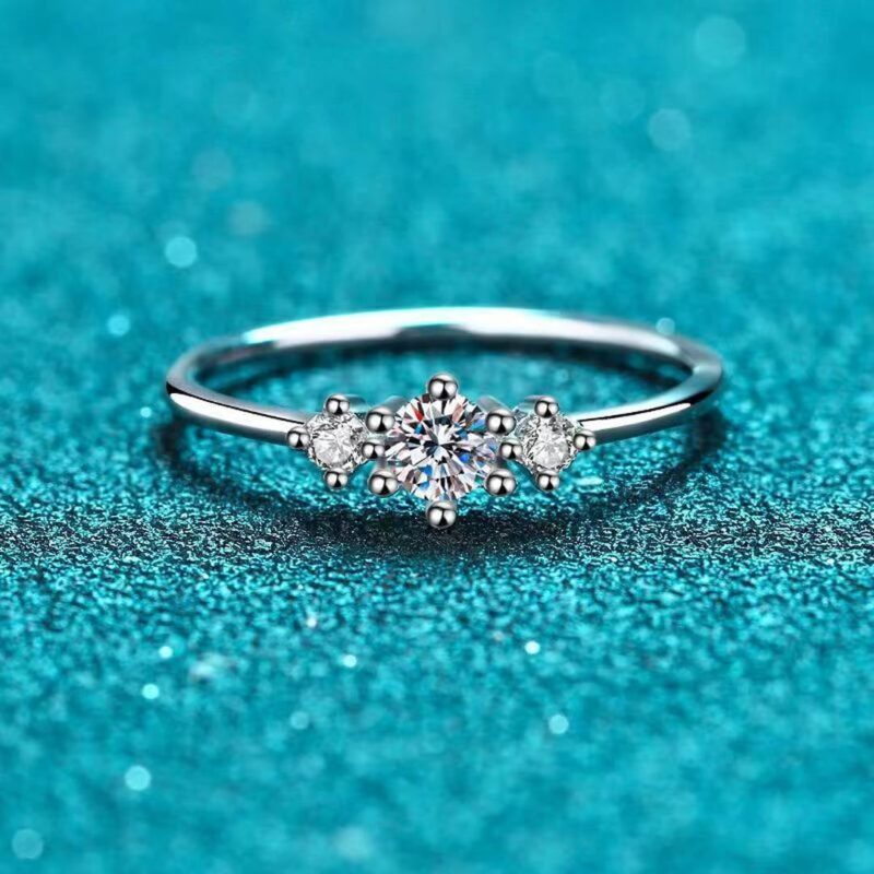 14K and 18K Gold Slim Three Stone Ring