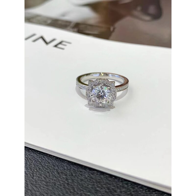 18K Gold Lab Grown Diamond Halo Ring, 0.5CT