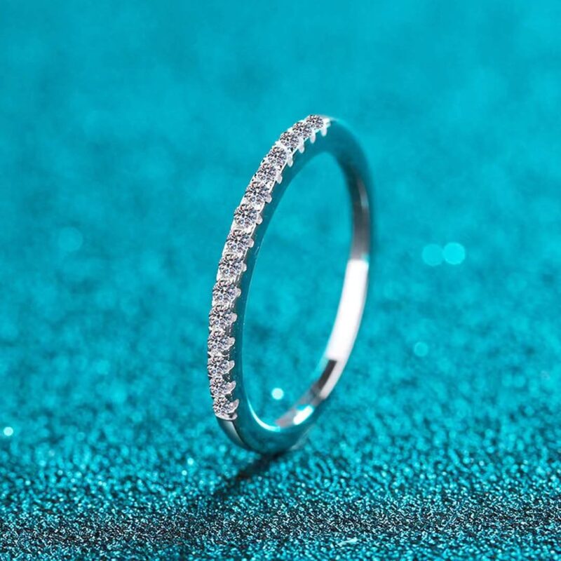 18K Gold Lab Grown Diamond Slim Stone Set Band, 0.2CT