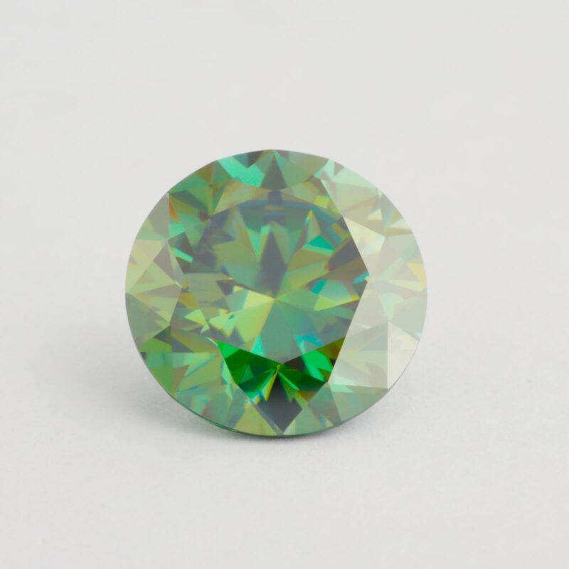 Blue-Green Round Loose Moissanite