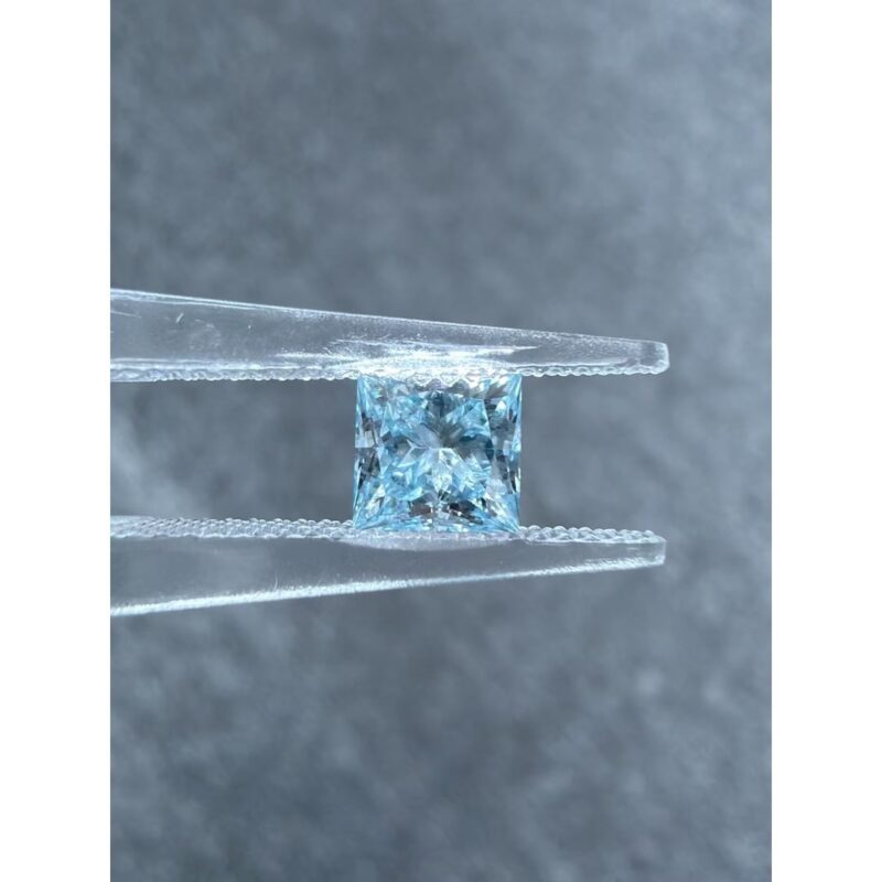 Blue Square Brilliant Cut Lab Grown Diamond
