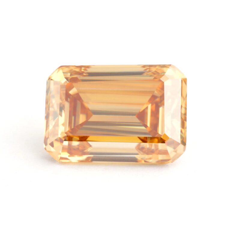 Champagne Emerald-Cut Loose Moissanite