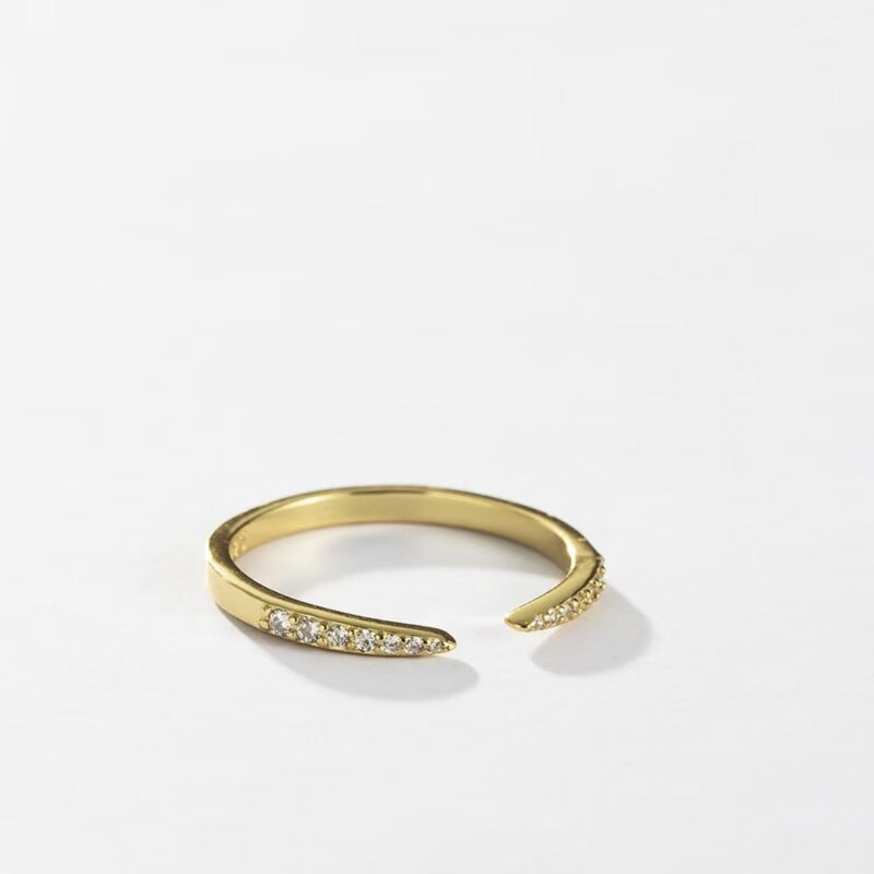 S925 Sterling Silver Open Stone Set Ring