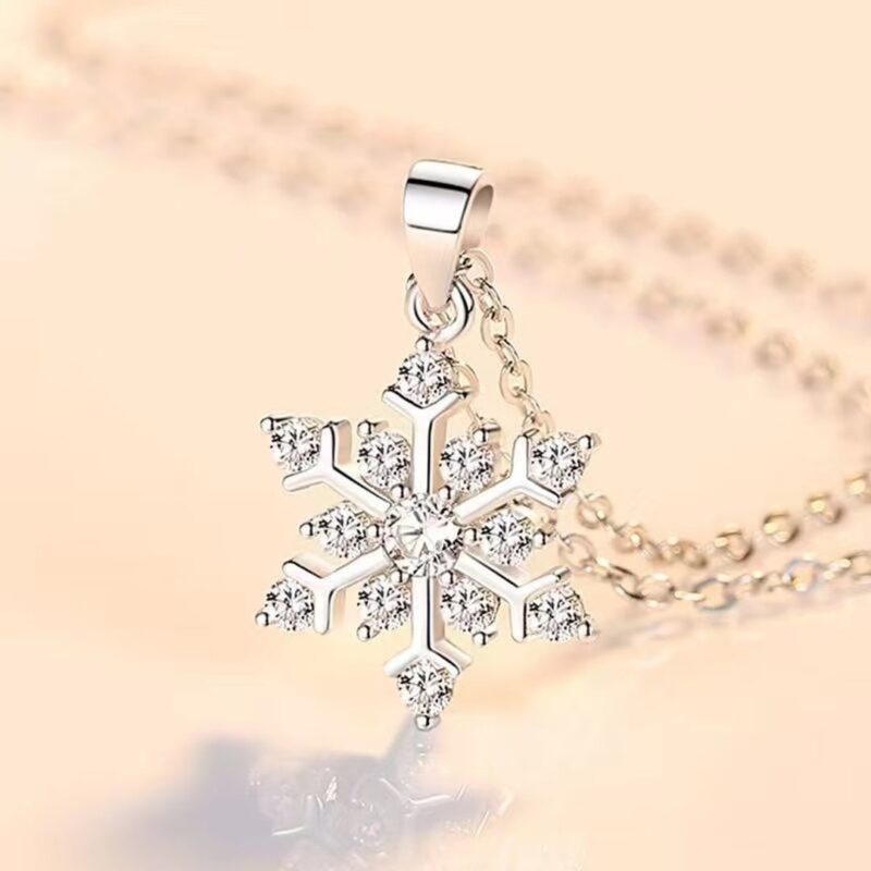 S925 Sterling Silver Snowflake Necklace