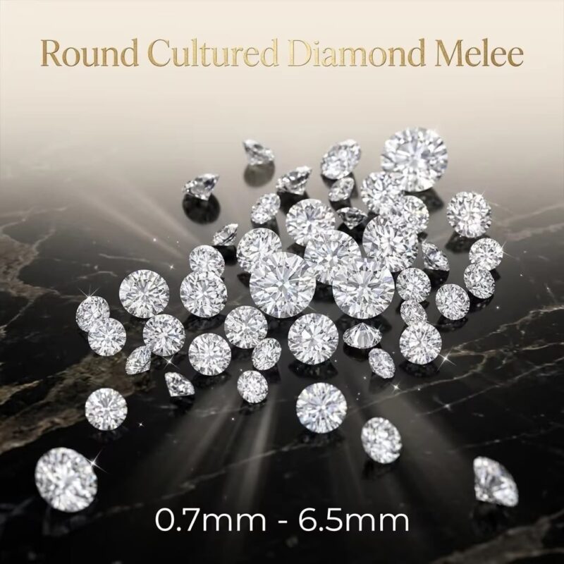 White Round Melee Lab Grown Diamonds
