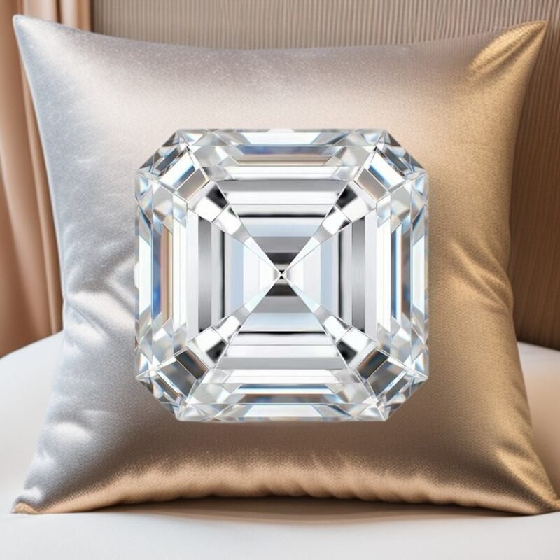 White Square Step Cut Lab Grown Diamond